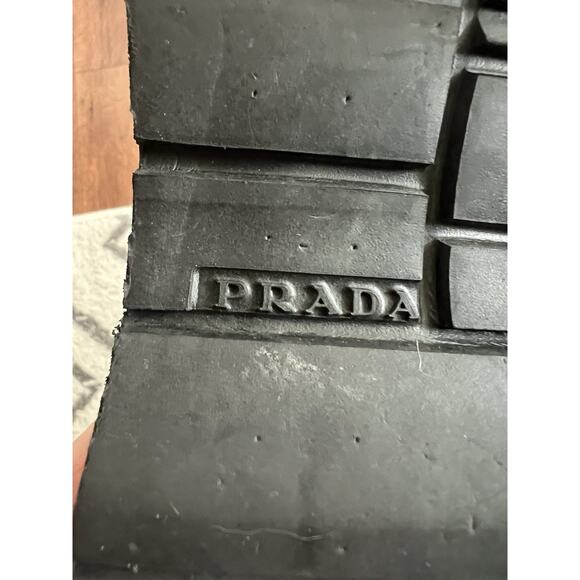 PRADA Women's Authentic Navy Patent Leather Baroque Platform Lace Shoes 37 US 7 - Picture 16 of 16